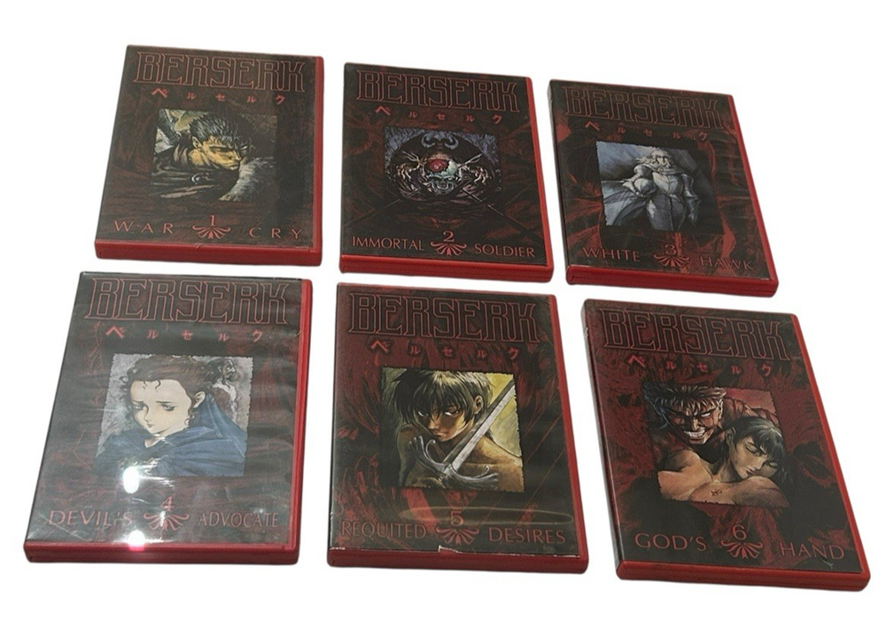 2002 Anime Works Berserk Red Box Set 1-6 Very Nice Condition!